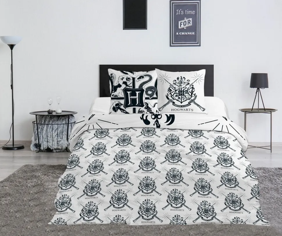 Funda Nórdica Matrimonio Reversible Harry Potter para Cama Hasta 150 cm con 2 cojiines