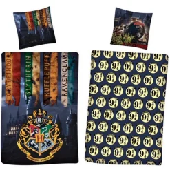 Best Aymax Funda Nórdica Reversible Harry Potter Escudo Hogwarts 9 3/4 más 1 Funda Cojín para Cama 90 ó 105cm