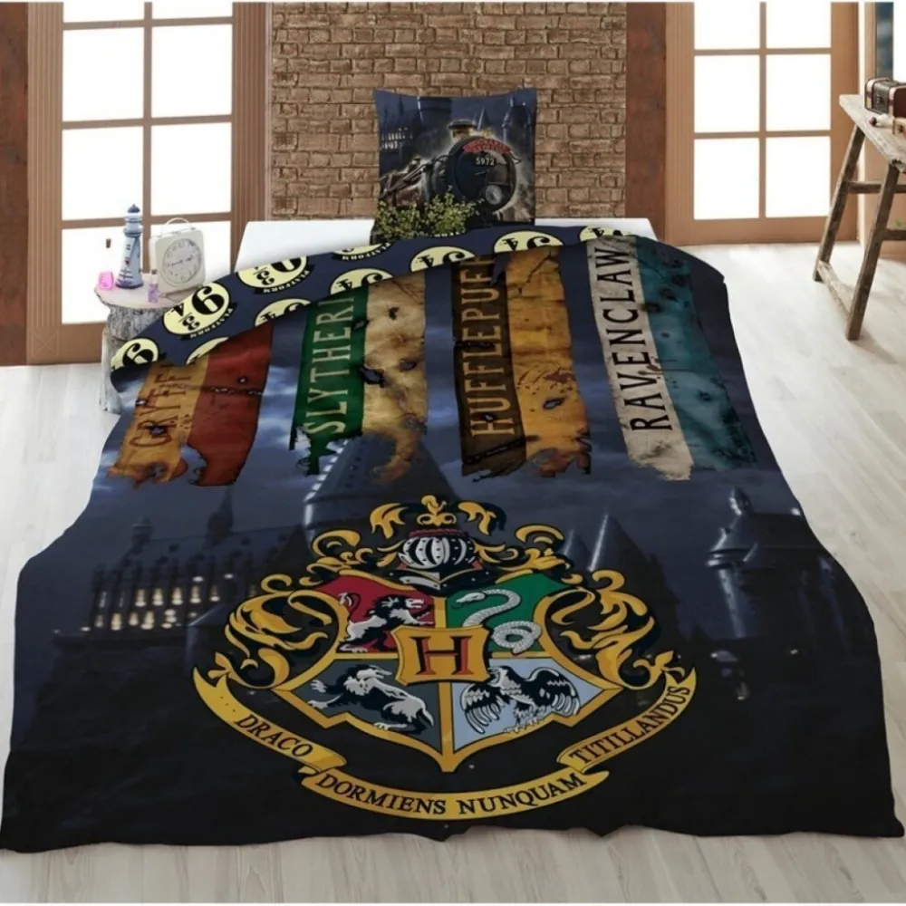 Best Aymax Funda Nórdica Reversible Harry Potter Escudo Hogwarts 9 3/4 más 1 Funda Cojín para Cama 90 ó 105cm