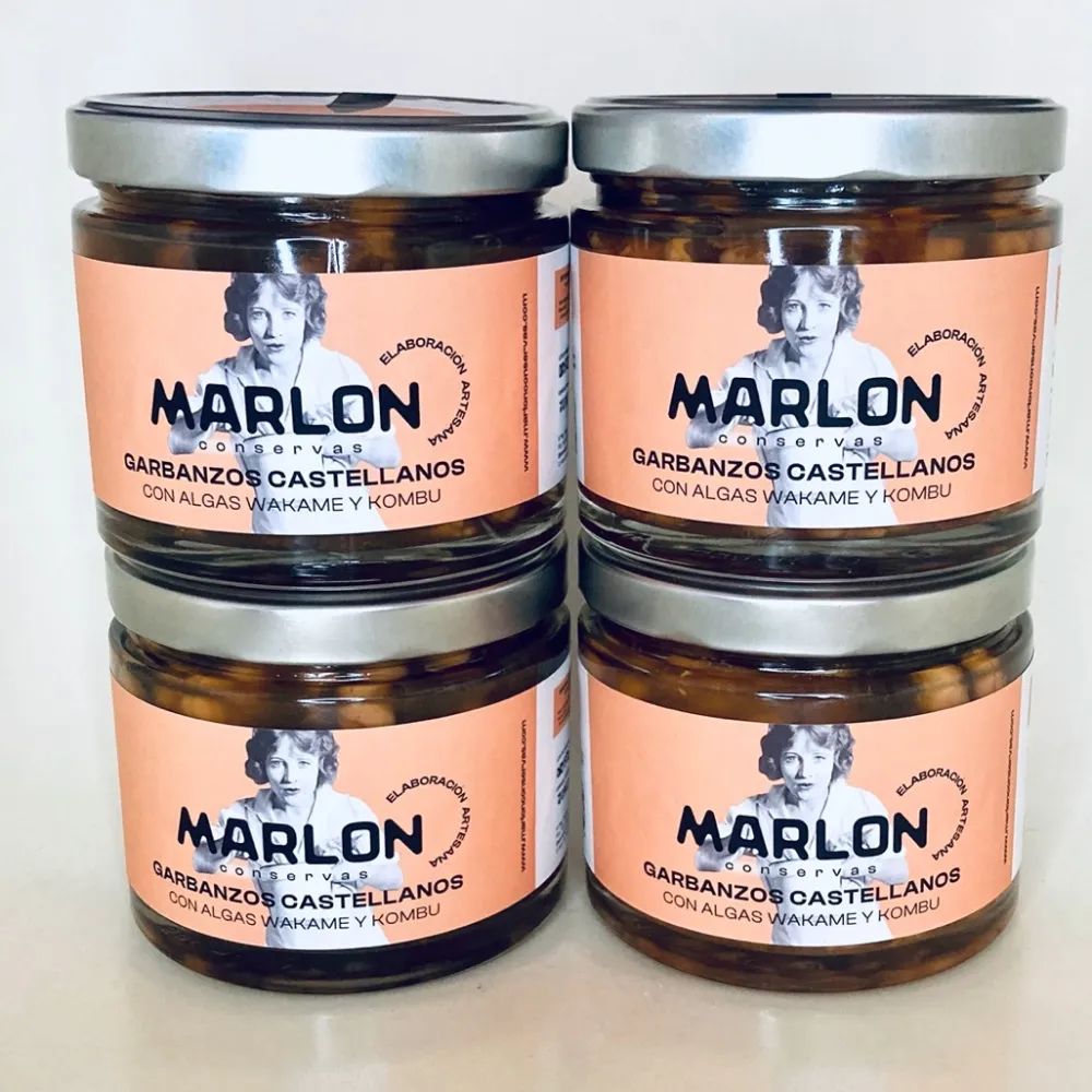 Hot MARLON conservas Garbanzos Castellanos con Algas Wakame y Kombu - 4 Unidades x 580 ml y 690 gr