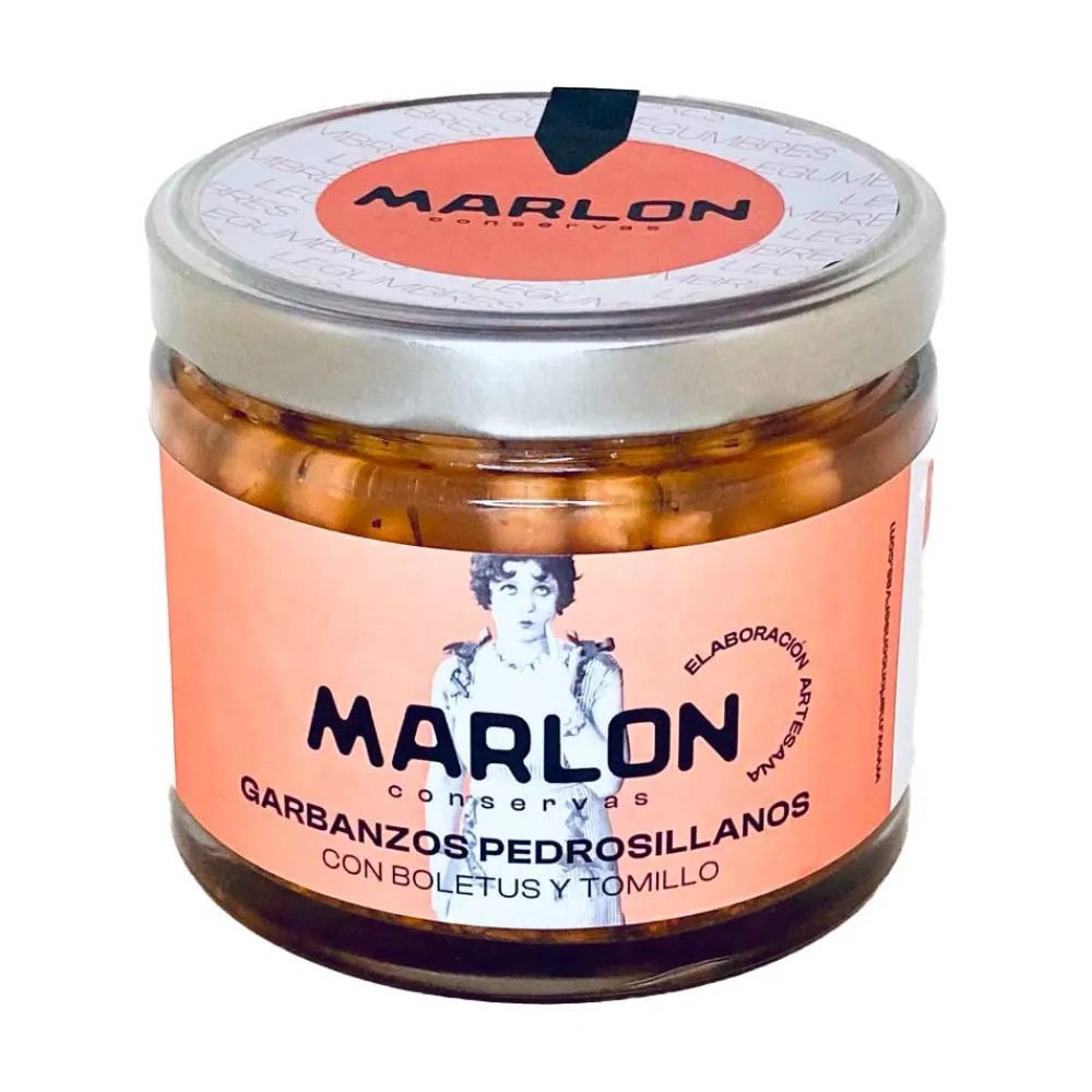 Discount MARLON conservas Garbanzos pedrosillanos con Boletus y Tomillo - 4 unidades x 580 g y 690 gr