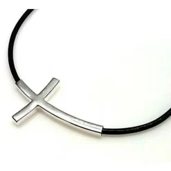 Online Gargantilla Con Cruz De Plata Y Cuero