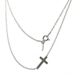 Online Gargantilla Cruz Tumbada De Plata