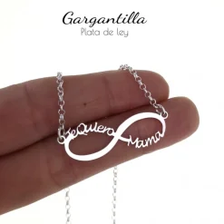 Gargantilla Infinito Te Quiero Mama De Plata De Ley