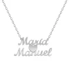 Gargantilla Personalizada 2 Nombres + Corazón De Plata De Ley