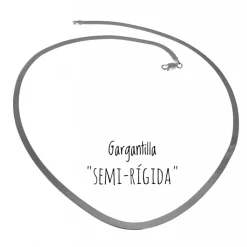 Gargantilla Plana Semirígida De Plata De Ley Lisa 3 Mm.
