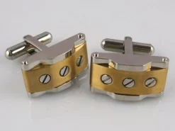 Gemelos Acero Inoxidable Y Dorado