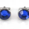 Online Gemelos En Acero Inoxidable Con Piedra Azul