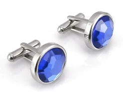 Online Gemelos En Acero Inoxidable Con Piedra Azul