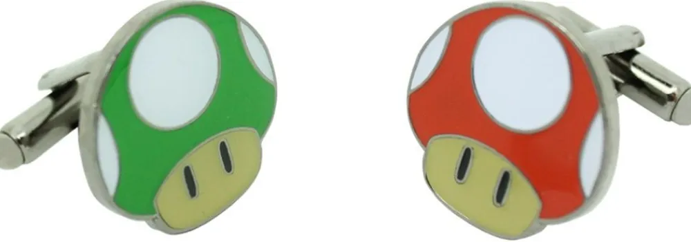 Outlet Gemelos para camisa Seta Roja y Verde Super Mario Bros.