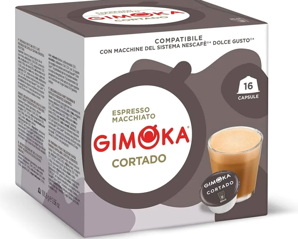 Gimoka - Cortado 16 cápsulas compatibles con Dolce Gusto