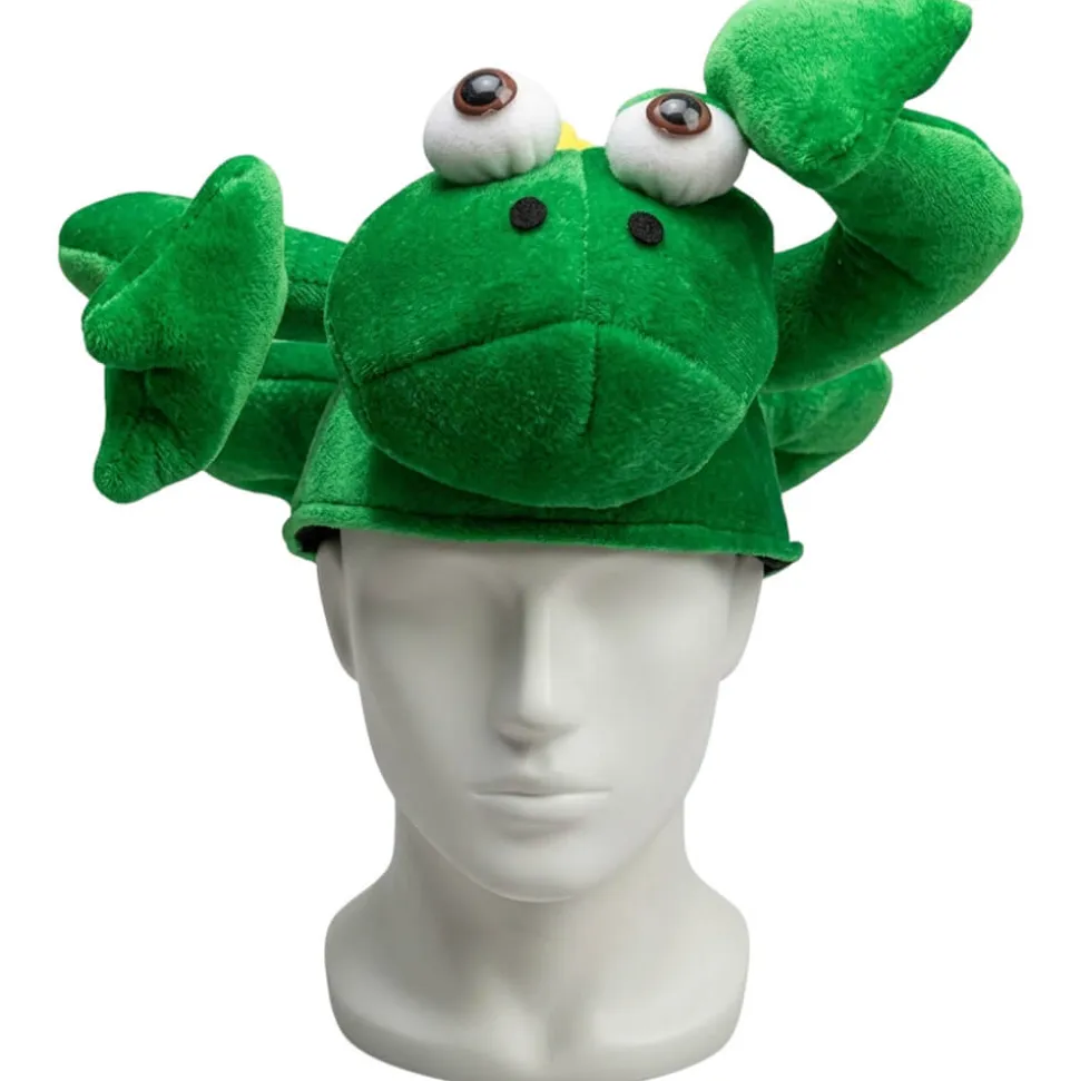 Gorro de Peluche en Forma de Rana Verde