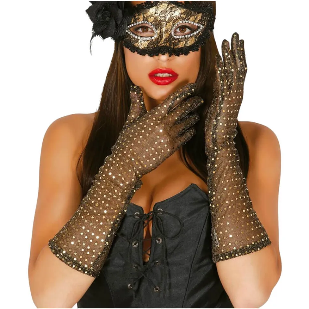 New Disfraces Lucero Guantes largos lentejuelas