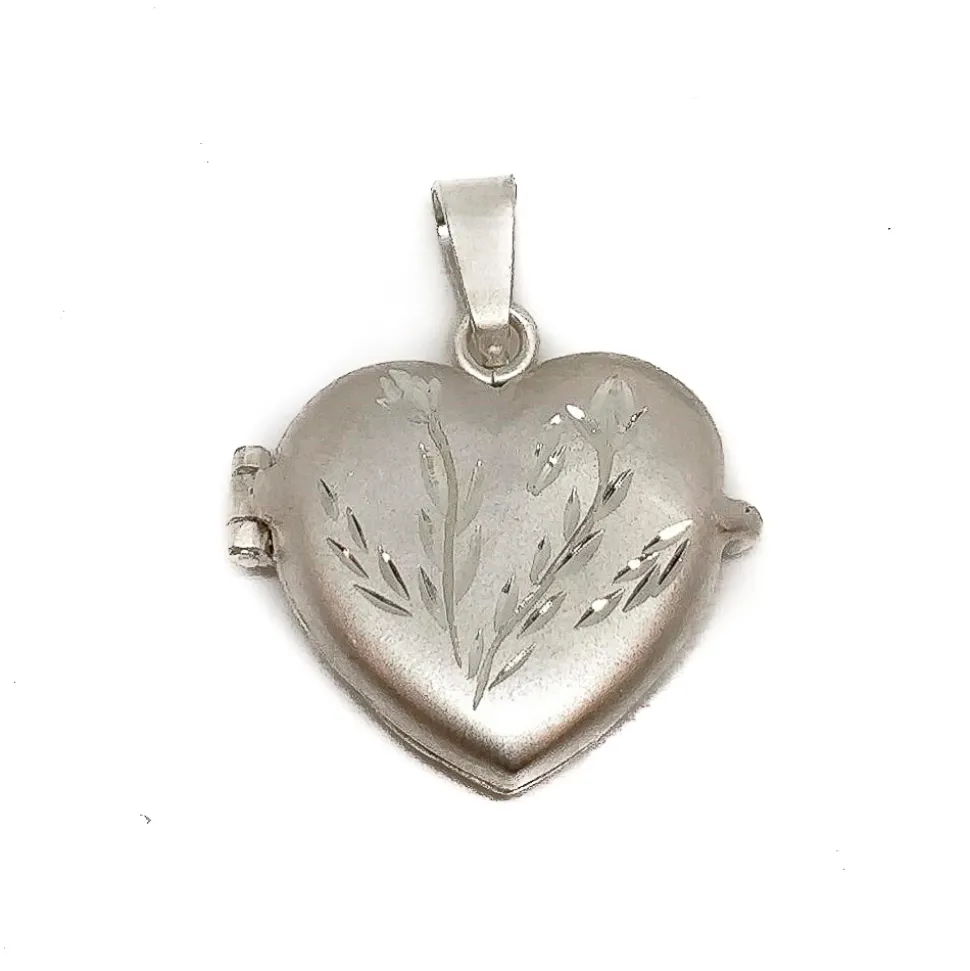 Guardapelo Corazón De Plata De Ley 22 X 23 Mm.