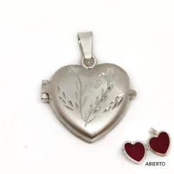 Guardapelo Corazón De Plata De Ley 22 X 23 Mm.