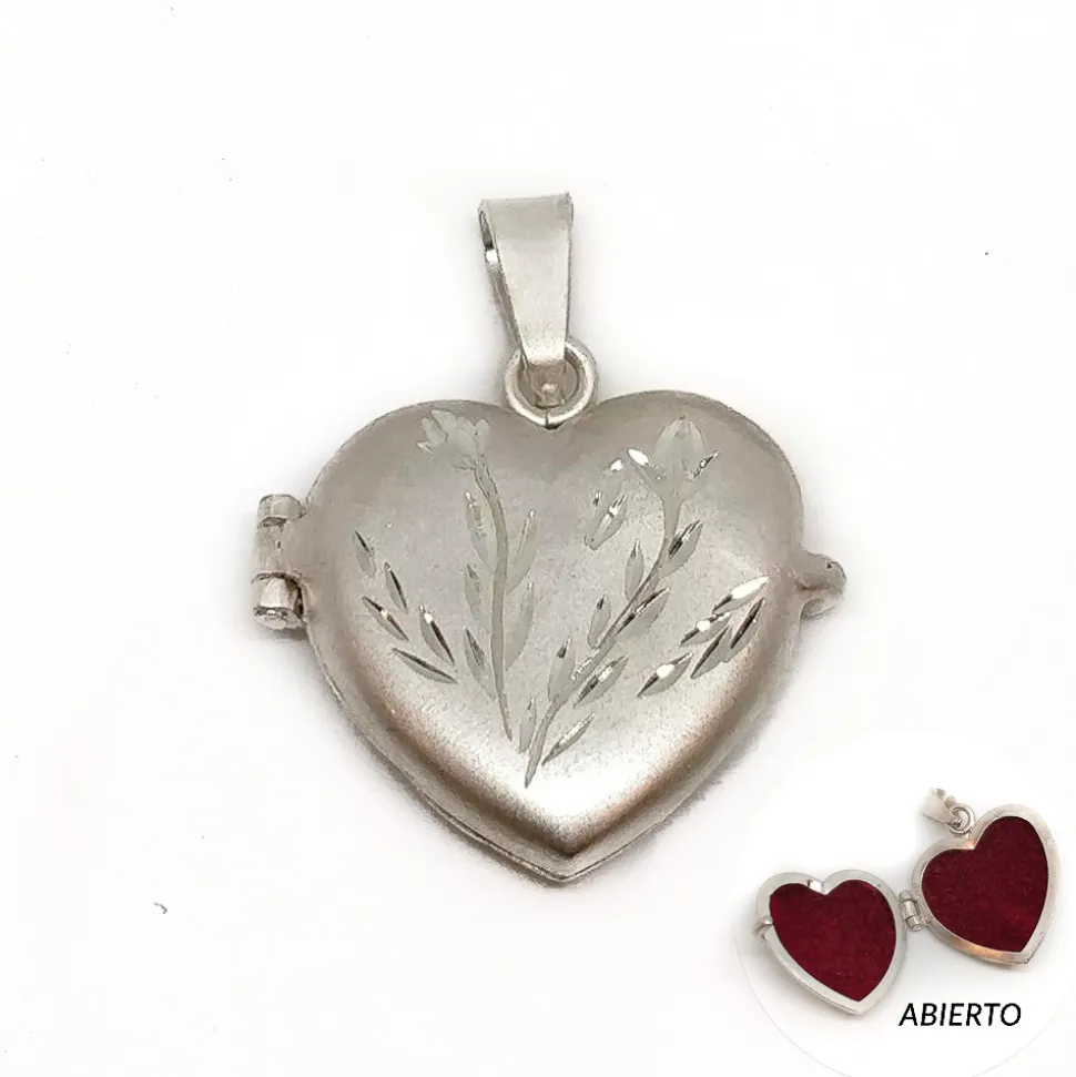 Guardapelo Corazón De Plata De Ley 22 X 23 Mm.