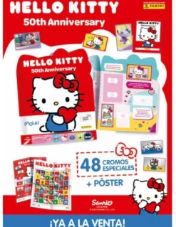 Online PANINI Hello Kitty 50 aniversario Álbum de cromos vacío y 25 sobres Colección 2024 pegatinas