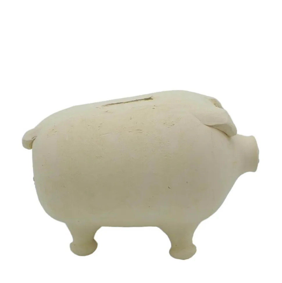 Hucha cerdito de barro rambleño