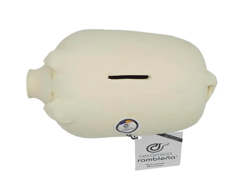 Hucha cerdito de barro rambleño