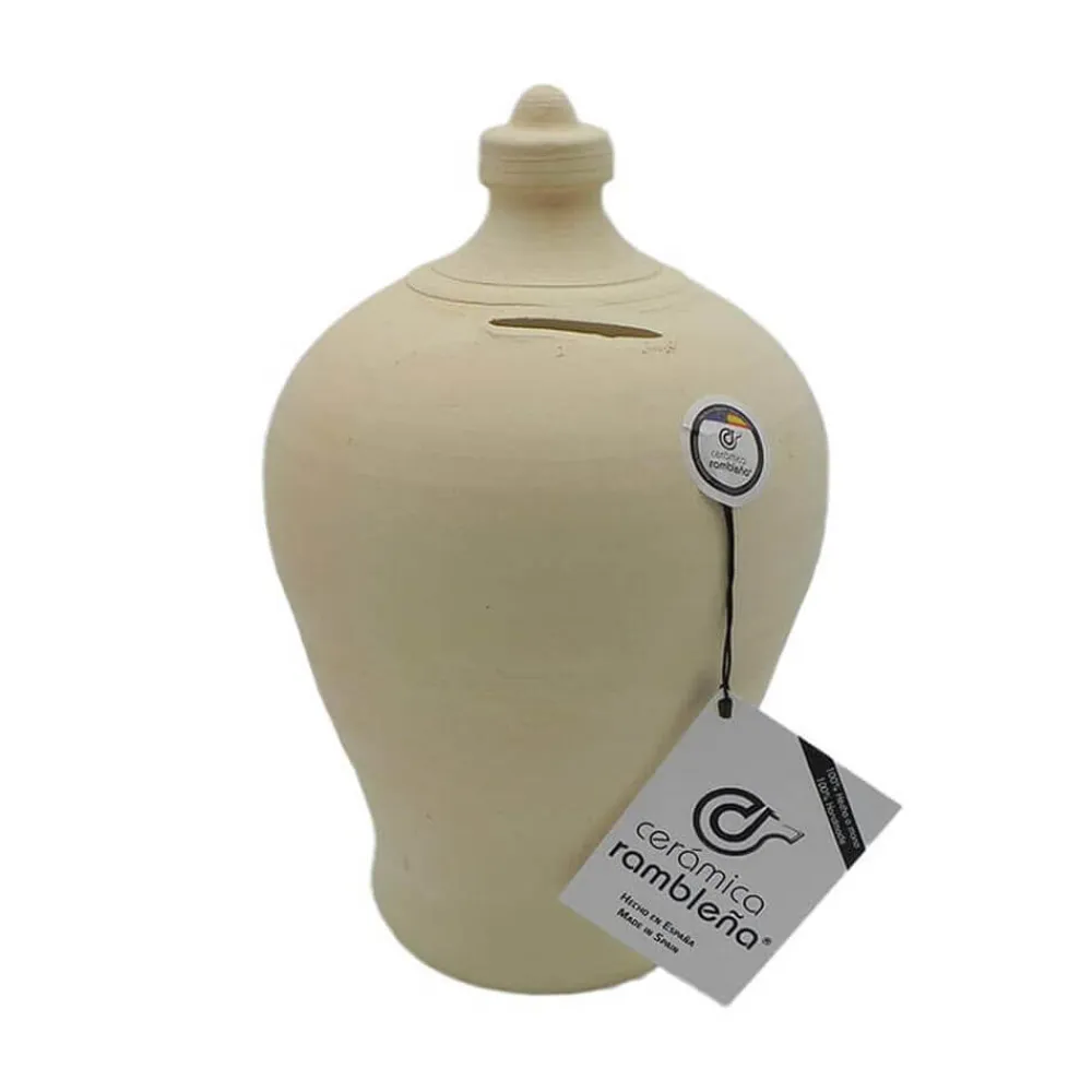 Hot Cerámica Rambleña Hucha de barro rambleño con forma tradicional