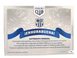 New PANINI Iñaki Peña Autógrafo Original FC Barcelona Club - Solo 100 copias