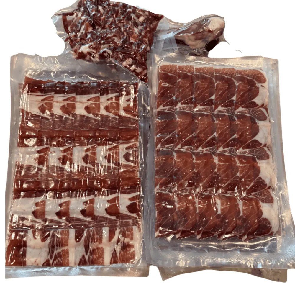 Clearance Ibéricos a Domicilio Gourmet Jamón Gran Reserva Quejara S.C.A. Loncheado Envasado al Vacío con Taquitos y Hueso Aparte- 16 Bandejas