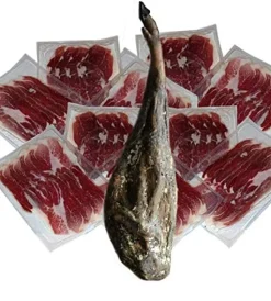 JAMON IBERICO PREMIUM LONCHEADO despiezado y presentado en sobres envasados al vacío de 200 gr ,taquitos y hueso .