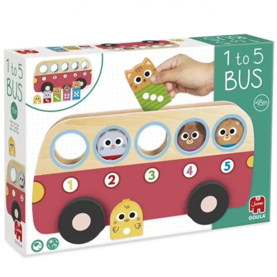 Juego Autobús de madera Números 1 al 5 +18M - Goula