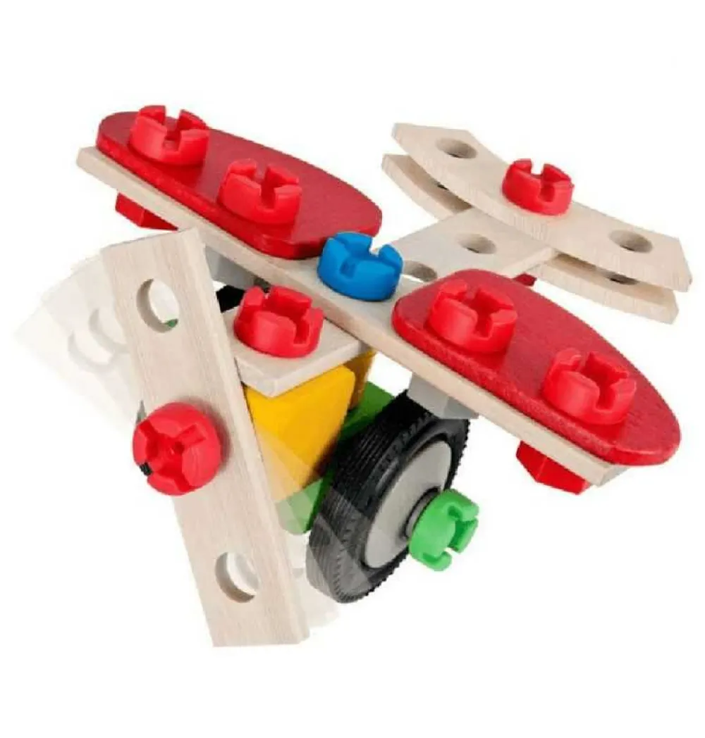 Eichhorn Juego Constructor Infantil Moto Avión Madera