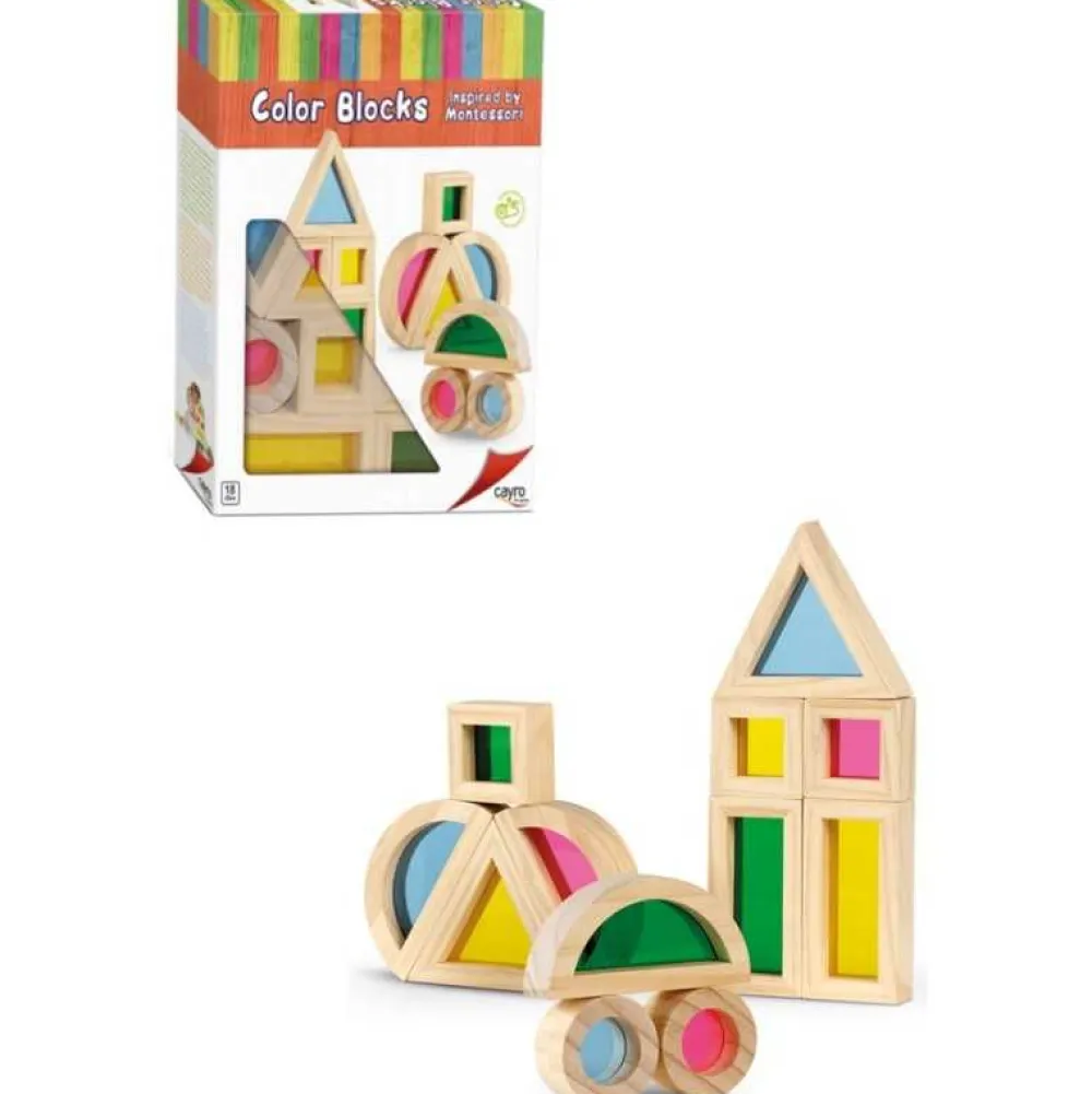 Best Cayro Juego de Bloques de Colores Infantiles Madera -Montessori