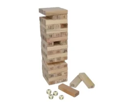 Juego de Bloques de Madera Natural 54 Piezas