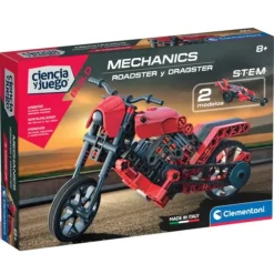 Juego de Construcción Moto Roja Roadster and Dragster Mechanics - Clementoni