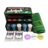 Sale Texas Hold*em Juego de Poker 200 fichas con caja + 2 Juego de Barajas + Ficha dealer + Tapete