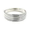 Juego De Pulseras Media Caña Semanario De Plata De Ley 3Mm Y 70Mm Diámetro (Talla L)