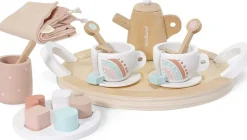 Juego de té de madera para muñecos