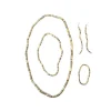 Juego 4 piezas bisutería flexible rígida rodio collar pendientes pulseras dorado cobre