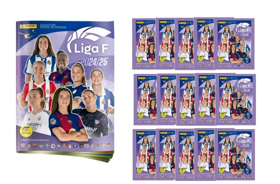 La liga Femenina Album vacío sin cartas ni sobres + 15 sobres Panini