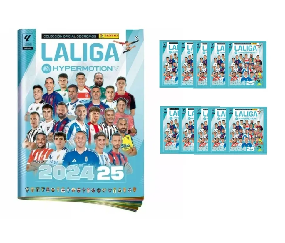 La Liga Hypermotion Segunda División Álbum + 10 sobres Panini 2024 25 2ª División