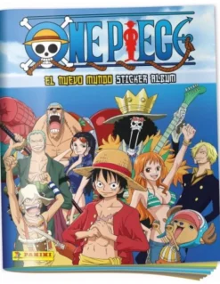 Sale PANINI Álbum + 15 sobres One Piece 2023 El Nuevo Mundo 4 cromos y 1 carta por sobre