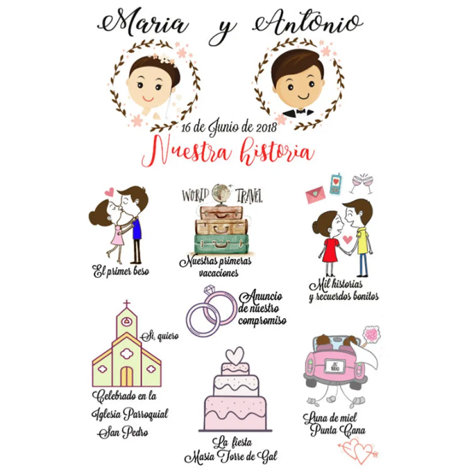 Lienzo personalizado de boda