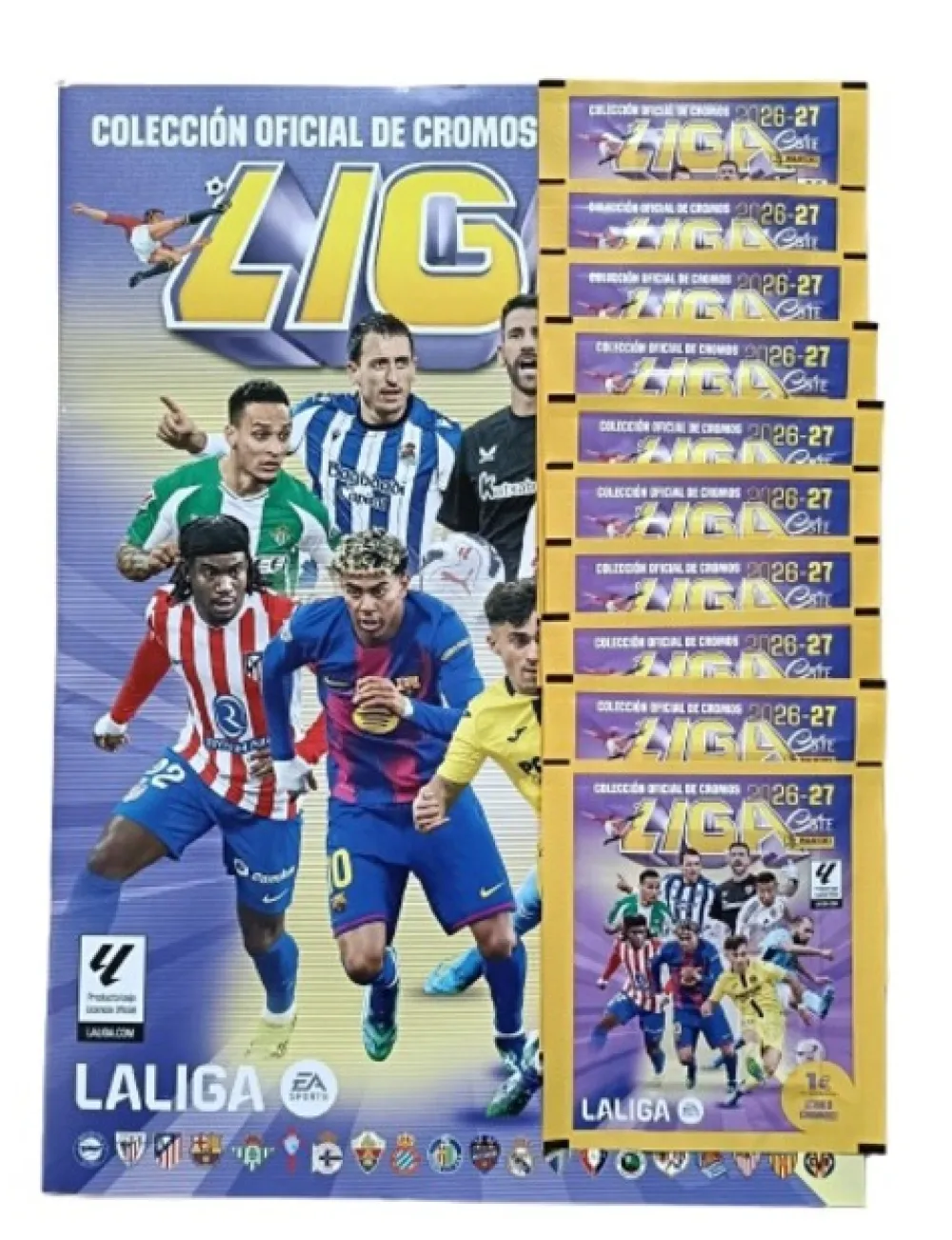Clearance PANINI Liga Este 2026 2027 10 sobres + Álbum de obsequio Liga Este