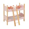 Litera Muñecas de Madera Nature rosa con escalera de Arias