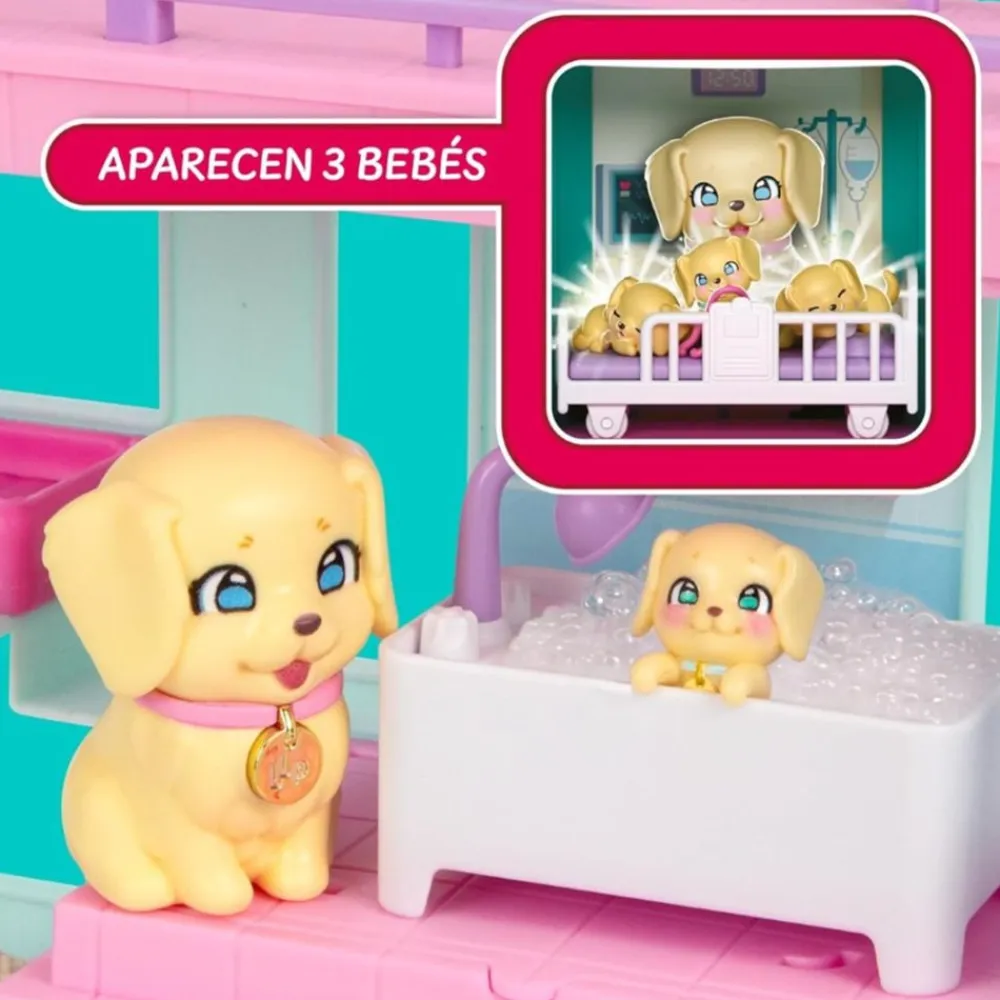 New Little Live Pets - Mama Surprise Families Set de Clínica para los Cachorros Sorpresa