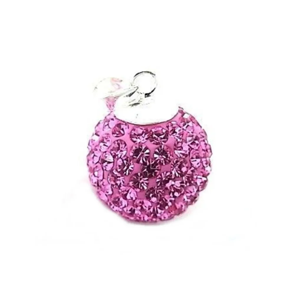Llamador De Angel En Plata Y Cristal Rosa 18 Mm.