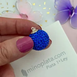 Outlet Llamador De Angel Plata Con Cristales Azules 20 Mm.