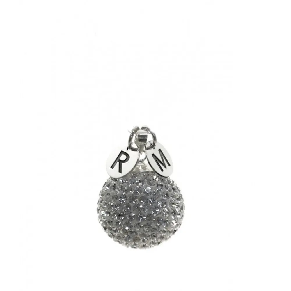 Clearance Llamador De Ángeles 20 Mm. Blanco Personalizado Iniciales Plata