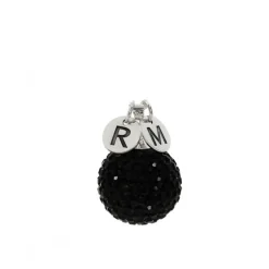 Llamador De Ángel 20 Mm. Negro Personalizado De Plata De Ley