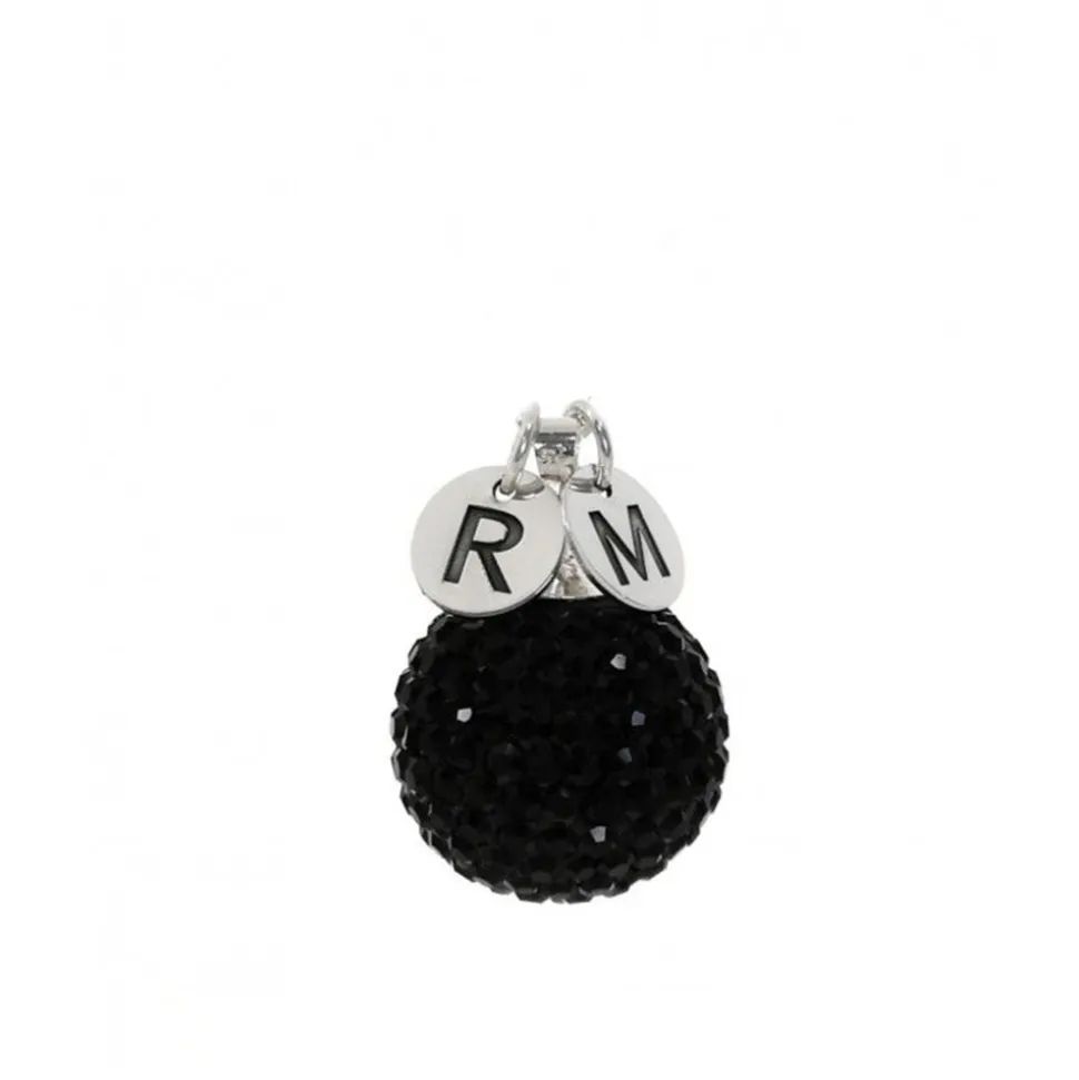 Llamador De Ángel 20 Mm. Negro Personalizado De Plata De Ley