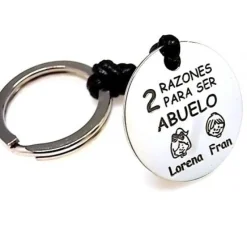 Discount Llavero Abuelo Personalizado Nombres Nietos De Plata Y Cuero