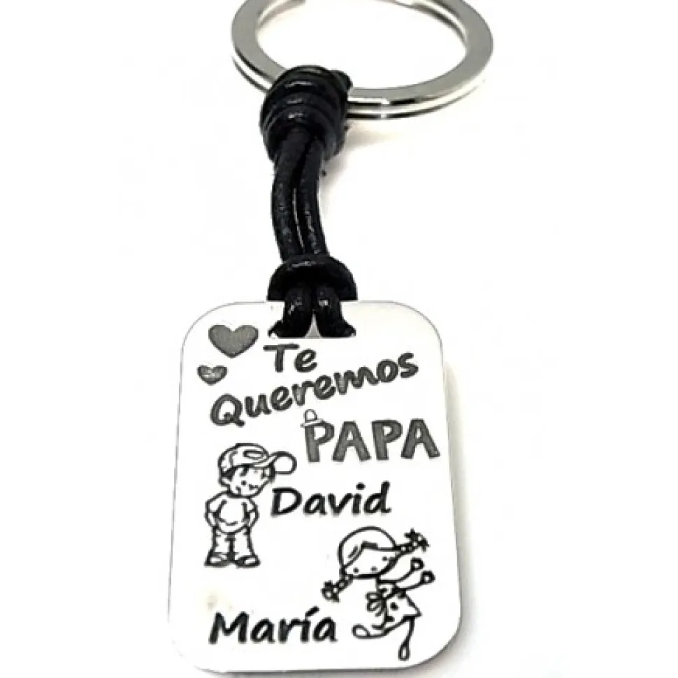 Llavero De Plata Papá Personalizado